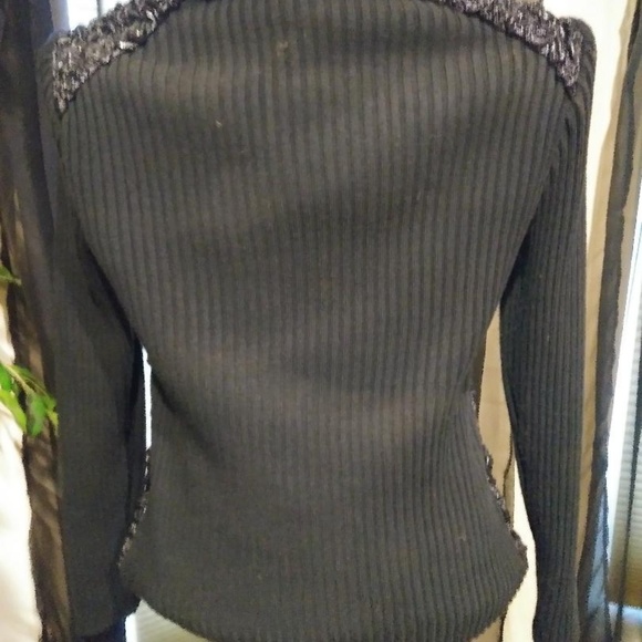 Gorgeous Black 2 Button Sweater Jacket 6 - Picture 4 of 6